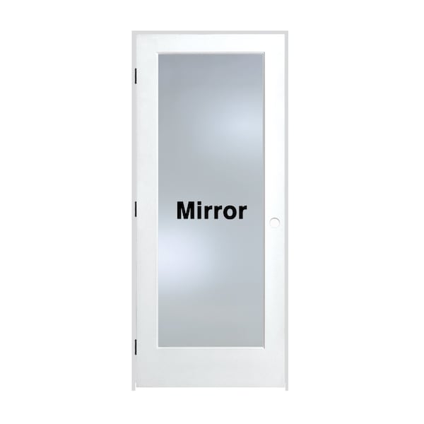 Trimlite Primed 1Lite Mirror TwoSides Tempered Glass Interior French 71/4" RH Prehung Door Hinges 2668pri1501MIRTRH1D714 - main